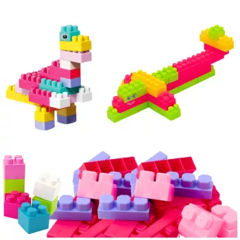 LEAN TOYS Statybiniai blokeliai edukacinėje dėžutėje 230 elementų Wafle Mini