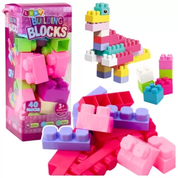 LEAN TOYS Blocks In Box Large Construction Set Colorful 40pcs