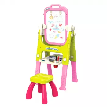 LEAN TOYS 5in1 Educational Board With Chair Multifunctional Accessories Pink