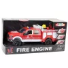 LEAN TOYS gaisrinis automobilis su vandens patranka, šviesomis ir garsais, baltas/raudonas, 1:12