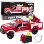 LEAN TOYS gaisrinis automobilis su vandens patranka, šviesomis ir garsais, baltas/raudonas, 1:12