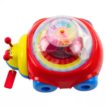 LEAN TOYS Ladybug Ride-on Pull Toy With Balls And Clock Colorful