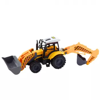 LEAN TOYS Didysis krovimo ekskavatorius Žemės ūkio ir statybų mobilus geltonas