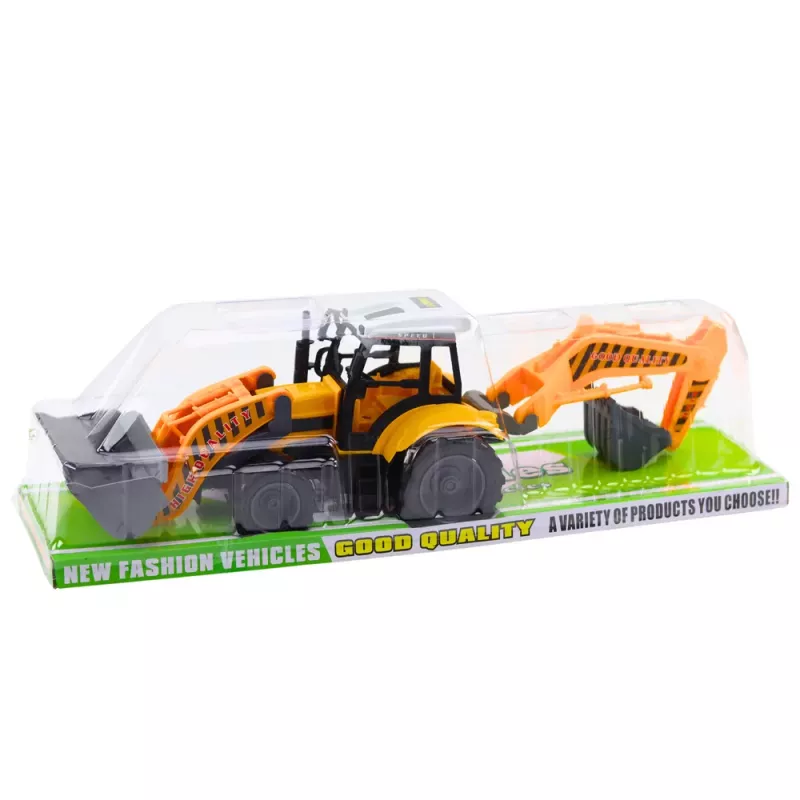 LEAN TOYS Didysis krovimo ekskavatorius Žemės ūkio ir statybų mobilus geltonas
