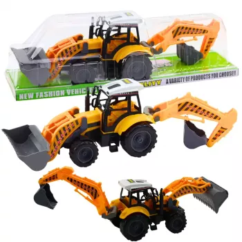 LEAN TOYS Didysis krovimo ekskavatorius Žemės ūkio ir statybų mobilus geltonas