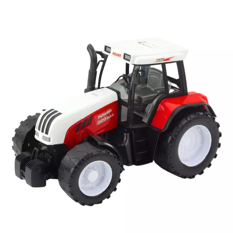 LEAN TOYS Žemės ūkio traktorius su priekaba ir pašarų maišytuvu Raudonas 60cm
