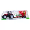 LEAN TOYS Žemės ūkio traktorius su priekaba ir pašarų maišytuvu Raudonas 60cm