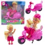 LEAN TOYS Mini lėlių komplektas – paspirtukas ir šalmas rožiniai