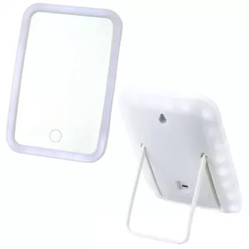 LEAN LED apšviestas kosmetinis veidrodis su Bluetooth belaidžiu ryšiu baltas