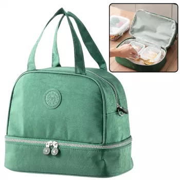 LEAN Thermal Insulating Breakfast Bag su reguliuojamu dirželiu Žalia 27cm