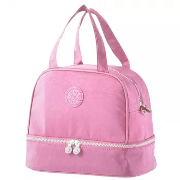 LEAN Thermal Insulating Breakfast Bag with Adjustable Strap Pink 27cm