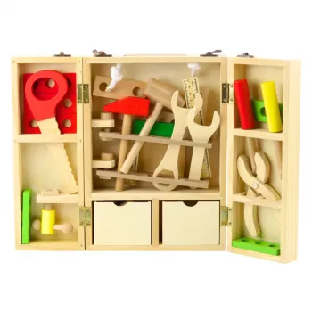 LEAN TOYS Little Handyman's Set Wooden Tool Box 35 pcs.