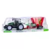 LEAN TOYS Green Agricultural Tractor with Trailer and Feed Mixer 50cm