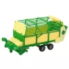 LEAN TOYS Žemės ūkio traktorius su žaliai geltona priekaba, žalias, 50 cm
