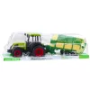 LEAN TOYS Žemės ūkio traktorius su žaliai geltona priekaba, žalias, 50 cm