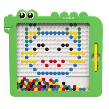 LEAN TOYS Magnetinė lenta Dinozaurų mozaika Žalia 20 kortelių