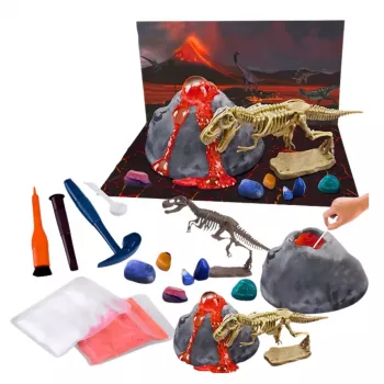 LEAN TOYS Educational Kit Erupting Volcano Experiment Dinosaurs