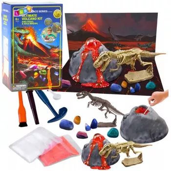 LEAN TOYS Educational Kit Erupting Volcano Experiment Dinosaurs