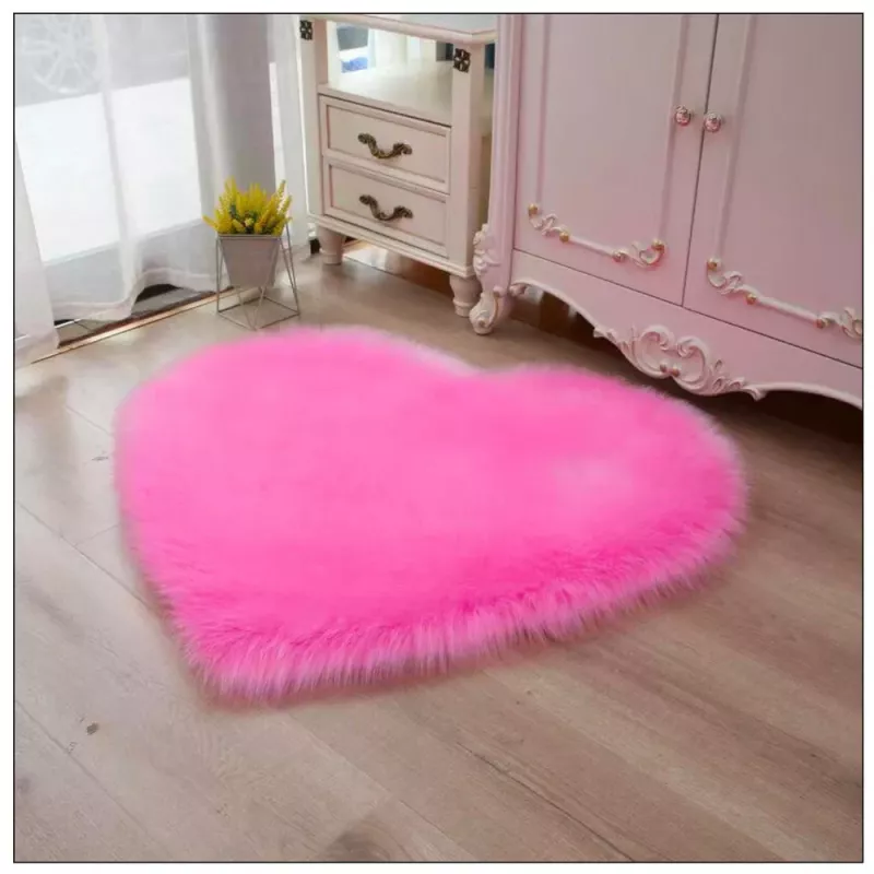 LEAN Plush Anti-slip Carpet Heart Pink 40x50