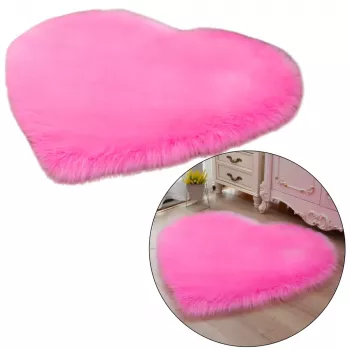 LEAN Plush Anti-slip Carpet Heart Pink 40x50