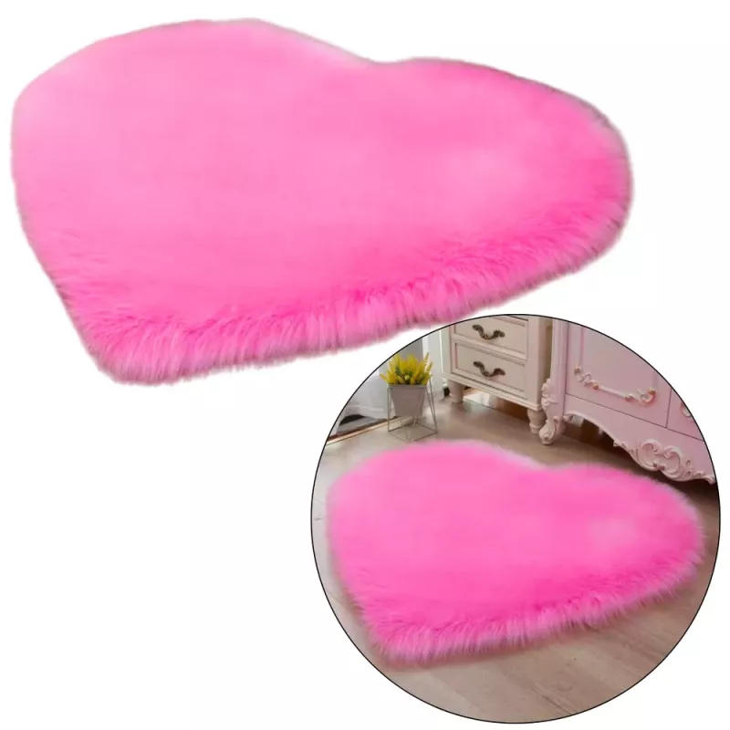 LEAN Plush Anti-slip Carpet Heart Pink 40x50