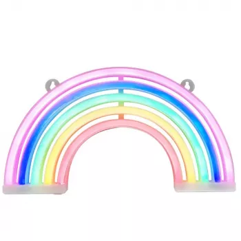 LEAN Decorative Night Light Neon Rainbow LED Battery Operated