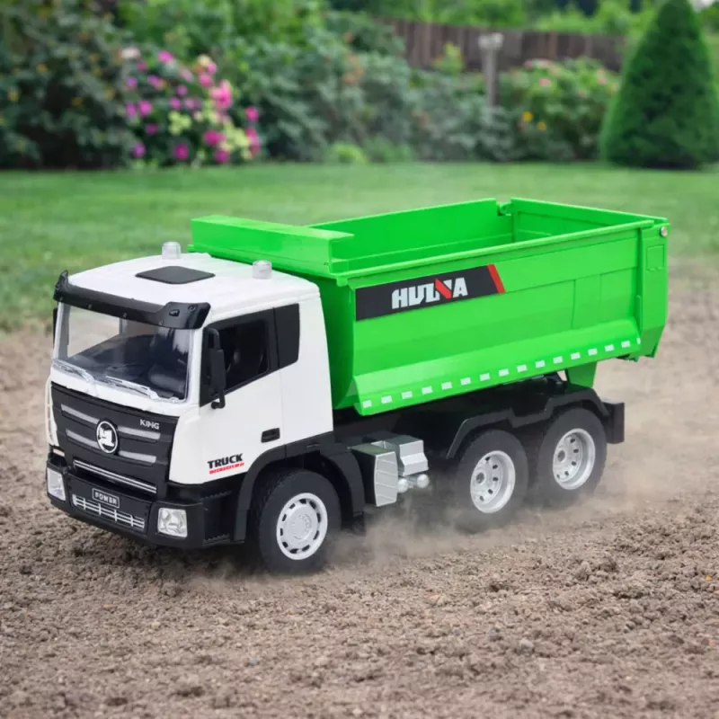 Huina RC savivarčio sunkvežimio nuotolinio valdymo modelis 1:18 žalias