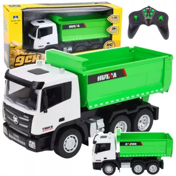 Huina RC savivarčio sunkvežimio nuotolinio valdymo modelis 1:18 žalias