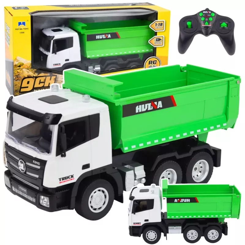 Huina RC savivarčio sunkvežimio nuotolinio valdymo modelis 1:18 žalias