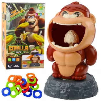 LEAN TOYS Skill Game Throw To The Target Gorilla Rotating Sound Hoops