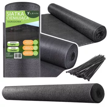 LEAN Šešėlio tinklas tvorai, maskuojantis, pilkas 1,5M x 25M, 140g/m²
