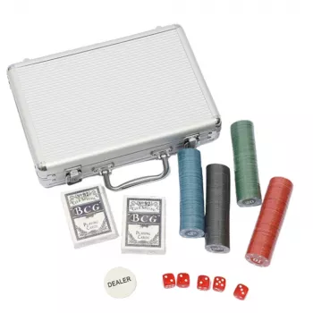 LEAN TOYS Profesionalus pokerio rinkinys 500 vnt. aliumininiame dėkle