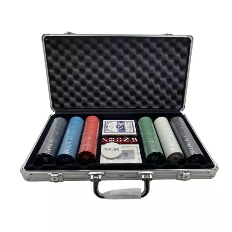 LEAN TOYS Profesionalus pokerio rinkinys 500 vnt. aliumininiame dėkle