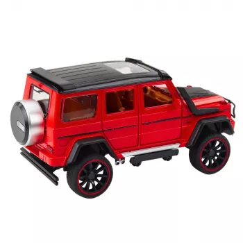 LEAN TOYS Visureigis Metalinis Atbulinis Variklis Atidaromos Durys Raudonas 1:22