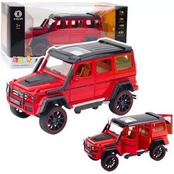 LEAN TOYS Visureigis Metalinis Atbulinis Variklis Atidaromos Durys Raudonas 1:22