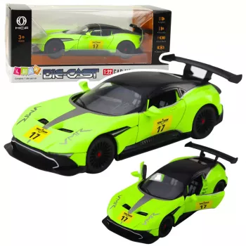 LEAN TOYS Sportinis automobilis su atbuline eiga, šviesomis ir garsu, žalias, 1:22