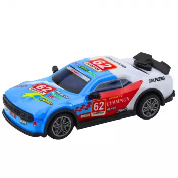 LEAN TOYS RC nuotolinio valdymo sportinis automobilis su šviesomis ir vandens garais, mėlynas, 1:22