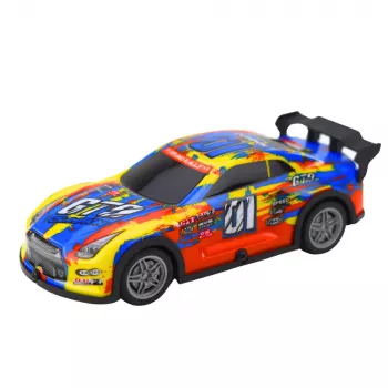 LEAN TOYS RC Racing Car with Glowing Body, Blue and Yellow