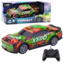 LEAN TOYS nuotolinio valdymo lenktyninis automobilis su šviečiančiu kėbulu oranžinis ir žalias