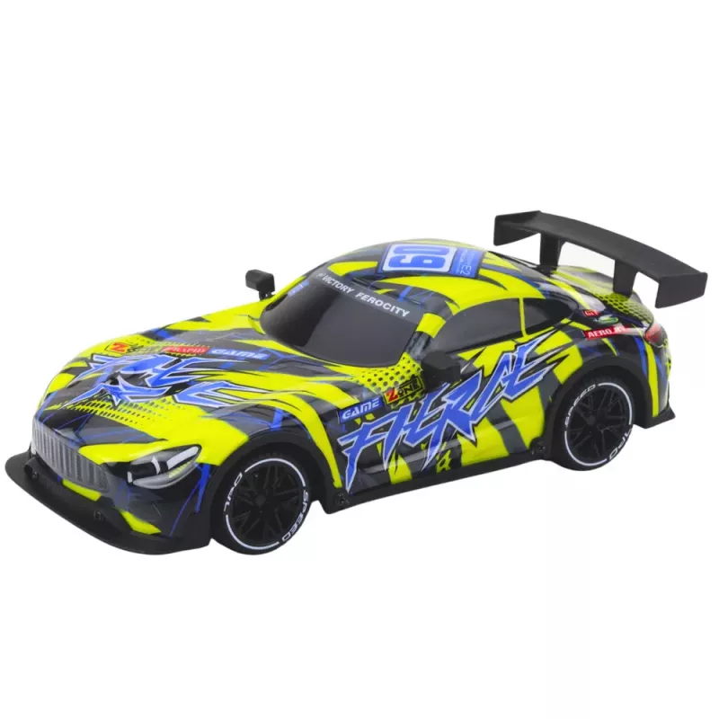 LEAN TOYS RC lenktyninis automobilis su apšviestu kėbulu geltonas