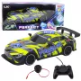 LEAN TOYS RC lenktyninis automobilis su apšviestu kėbulu geltonas