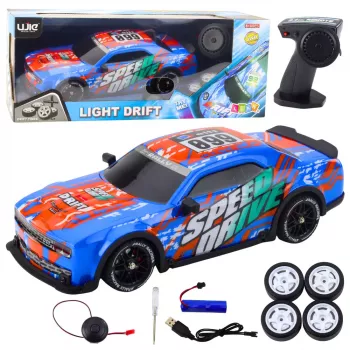 LEAN TOYS RC Sports Car with Illuminated Drift Body, Blue