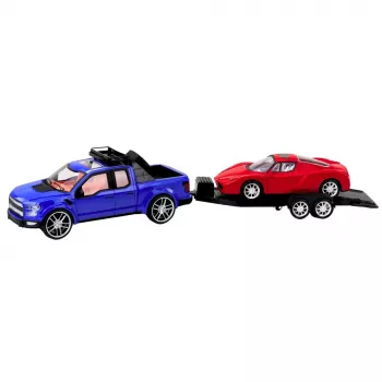 LEAN TOYS Visureigis su vilkiku ir sportiniu automobiliu