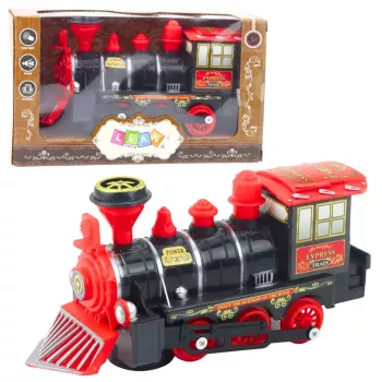 LEAN TOYS Classic Electric Locomotive Obstacle Sensor Lights Sounds