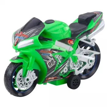 LEAN TOYS Racing Bike Racer Drive Lights Sounds Green
