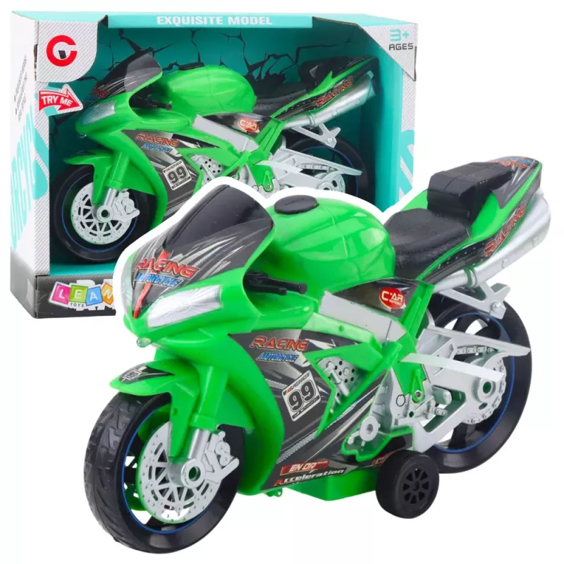 LEAN TOYS Racing Bike Racer Drive Lights Sounds Green