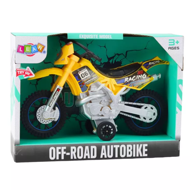 LEAN TOYS Visureigis Motociklas Su Šviesomis ir Garsais Geltonas