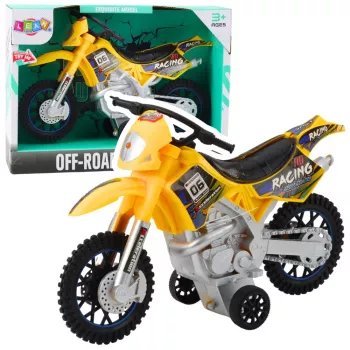LEAN TOYS Visureigis Motociklas Su Šviesomis ir Garsais Geltonas