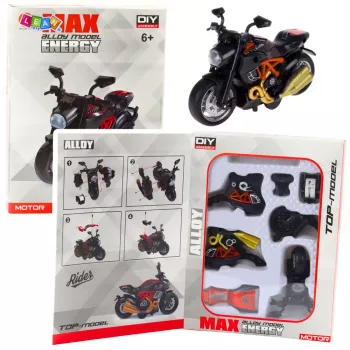 LEAN TOYS Motociklo Konstravimo Rinkinys 1:14 Juodai Oranžinis