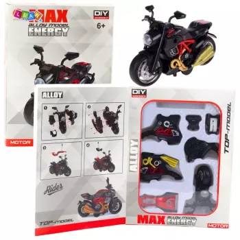 LEAN TOYS Motociklas Surinkimui Sukamasis Metalas 1:14 DIY Raudonas